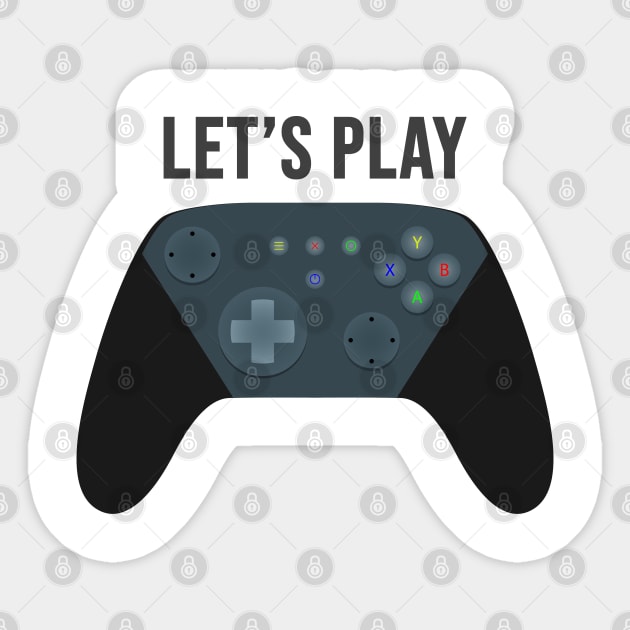 Let's Play - Gamers Controller Design Sticker by LittleMissy